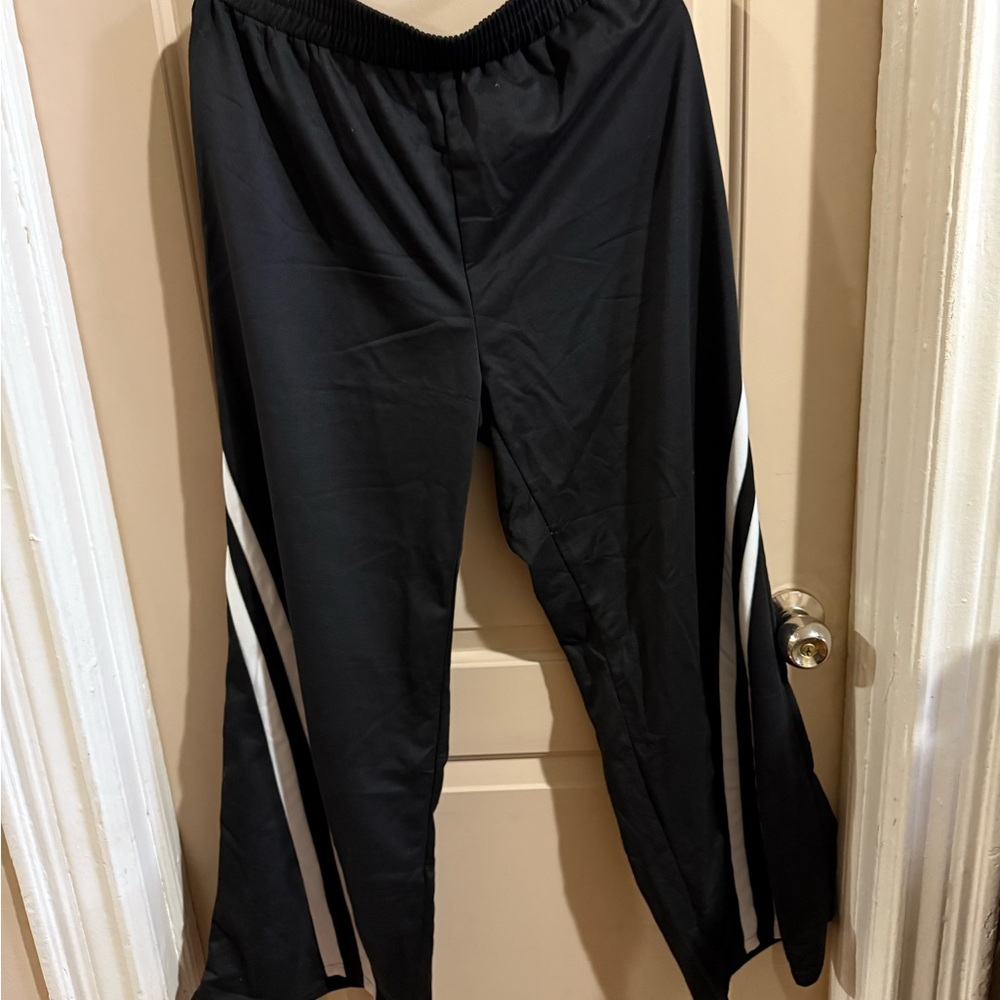 ⭐️Shein Black Track Pants with White Stripes